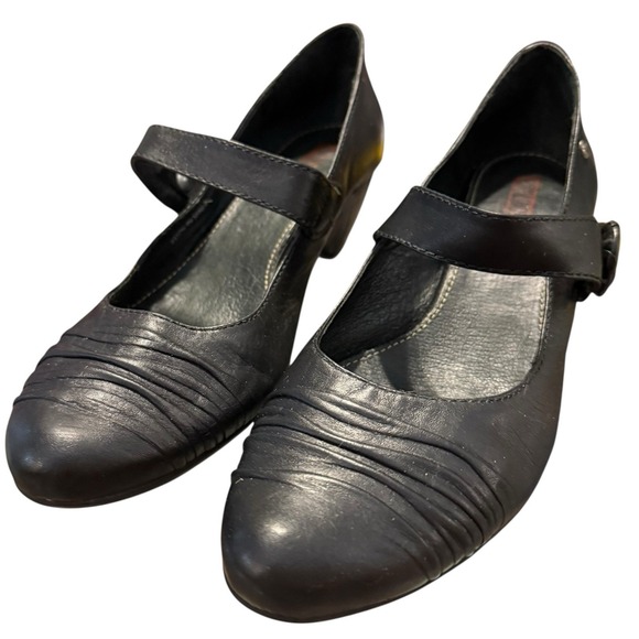 Pikolinos Mary Jane Pump Womens Size 39 US 8 Black Leather Wedge Heel Dress Shoe - Picture 12 of 13